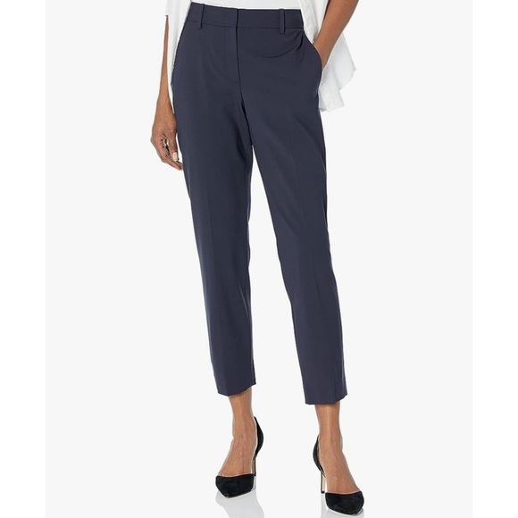 Theory Navy Wool Treeca Slim Fit Trousers size 10 - Picture 2 of 16